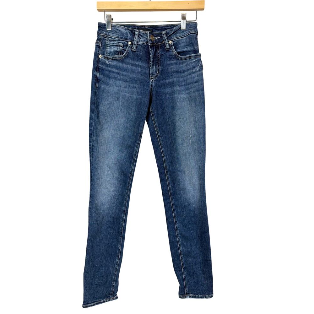 Silver Jeans Co. Washed Blue 5-Pocket Low-Rise Slim Denim Jeans Size 25